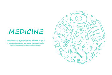 Medical doodle background_01