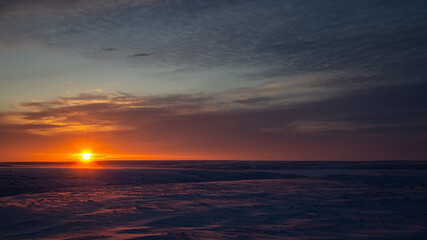 Fototapeta na wymiar sunset on the north