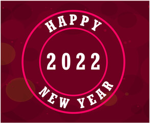 Fototapeta na wymiar Happy New Year 2022 Holiday Abstract Design Vector Illustration White And Pink With Red Background