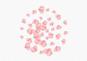 Pink Papercut Vector Transparent Backgound. Love