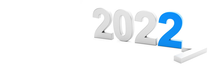 Happy New Year Background. Start to 2022. 3D illustration