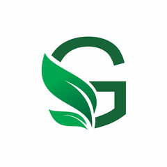 Obraz premium green nature leaf letter g logo design
