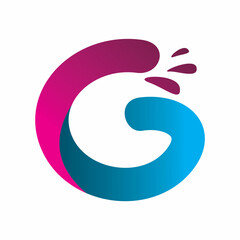 initial letter g splash full color logo design