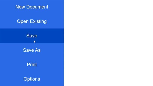 Cursor Slides Over and Clicks Save Document. Mouse Pointer on Device Computer Monitor Screen Clicking Saving File Processor For Company Business Assignment or School Education Project.