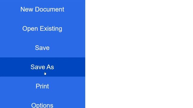 Cursor Slides Over and Clicks Save As Title Document. Mouse Pointer on Device Computer Monitor Screen Clicking Saving Name File Processor For Company Business Assignment or School Education 