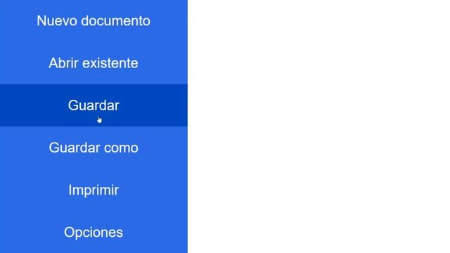 Spanish. Cursor Slides Over and Clicks Save Document. Mouse Pointer on Device Computer Monitor Screen Clicking Saving File Processor For Company Business Assignment or School Education Project.