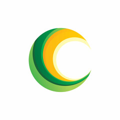 full color initial letter c logo design