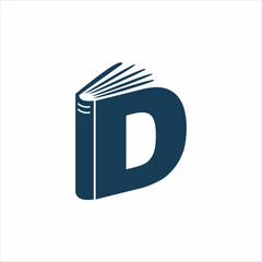 initial letter d book logo design