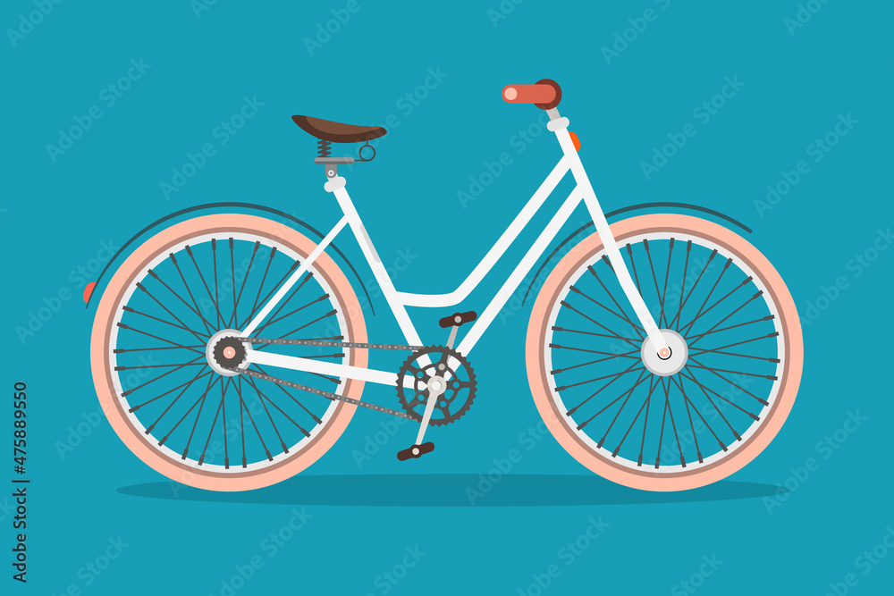 Poster Bicycle - retro vector bike on blue background