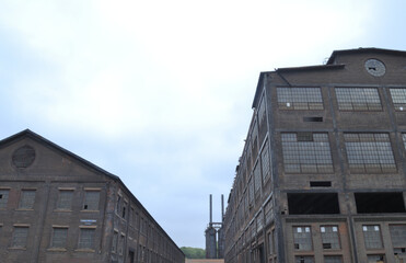 Low angle shot of abandoned buildings in Bethlehem, Pennsylvania during daylight