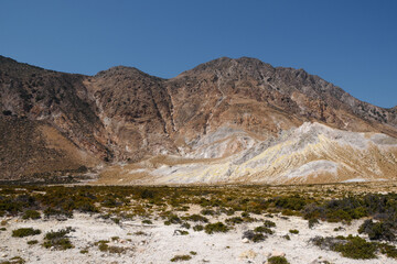 view of the Stefanos crater on the Nisyros island  (Greece)