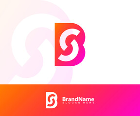 B S letter logo template, design a combination of the letters B and S into one unique and simple logo. logo for brand, initials, symbol, company. vector illustration