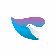 modern color shape swan logo design