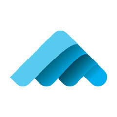 blue aero arrow wave gradient logo design