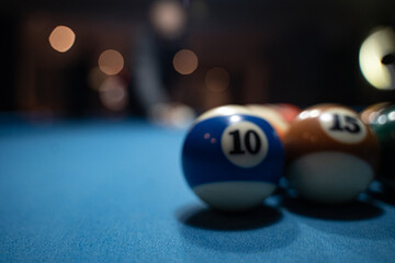 billiard balls on a table