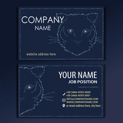 Business card abstract with glowing head tiger.