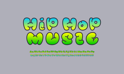 Comic cute font, trendy alphabet in the cartoon style, uppercase and lowercase Latin letters from A to Z and Arab numbers from 0 to 9