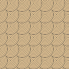 Modern vector pattern in Japanese style. Geometric black patterns on a gold background, circles in the sand. Modern illustrations for wallpapers, flyers, covers, banners, minimalistic ornaments