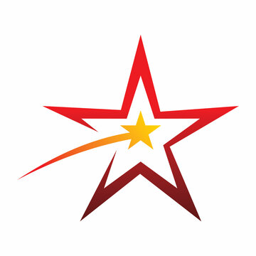 shooting star color line logo design