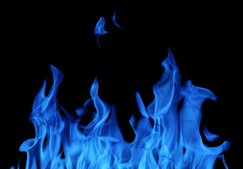 blue fire hot stripe on black