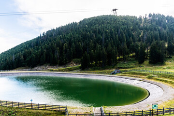 Postavarul Massif, Ruia artificial lake. Poiana Brasov, Romania.