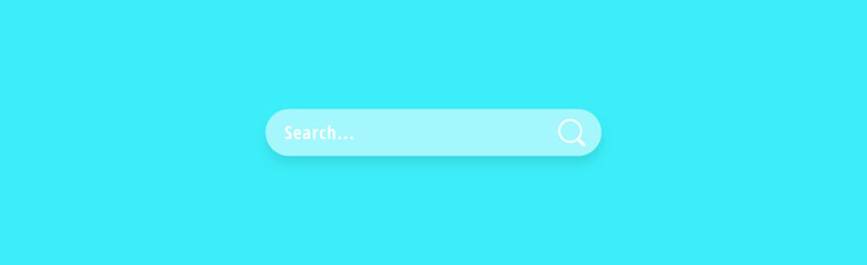 Search bar design element on blue background. Search browsing internet data network information concept