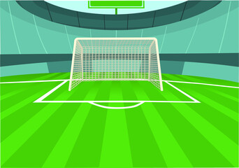 Gate on the football field. Vector illustration. © ViktoGraphics