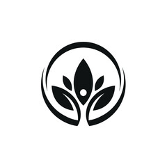 Yoga Meditation with Lotus Flowers for logo design inspiration