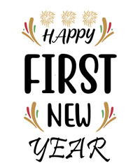 Obraz premium Happy first new year