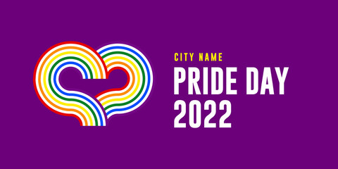 Pride month love and equality rainbow flag illustration - vector graphic for pride festival 2022, march, event celebration lesbian, gay