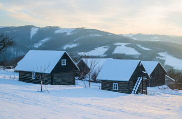 Winter, snow, zima, sníh, Bílé Karpaty. Žítková