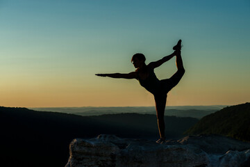 Fototapeta na wymiar Rock Climber yoga master