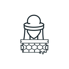 Obraz na płótnie Canvas Beekeeper thin line icon stock illustration. Beekeeping and apiary-related icon.