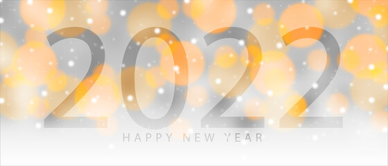 Fototapeta  Blurred shiny Happy New Year 2022 background obraz
