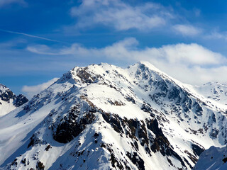 snow covered mountains, Negoiu Peak, Fagaras Mountains, Romania 