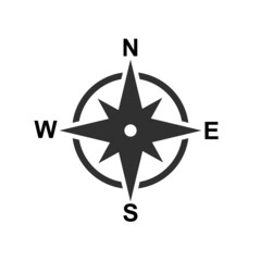 Compass icon. Wind rose sign. Compass symbol isolated on white background. Vector illustration