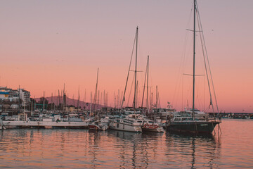Fototapeta na wymiar marina at sunset