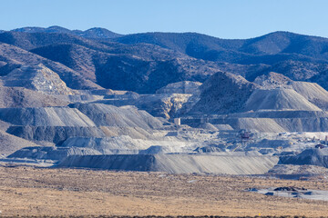 Large tailing piles from a mining operation in Gabbs Nevada