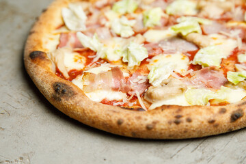 pizza on a board