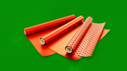 cute festival gift wrapping on green screen, isolated - object 3D illustration
