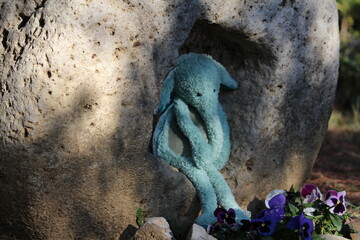 peluche éléphant bleue