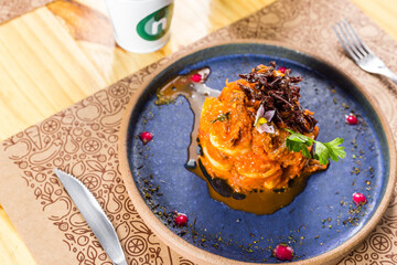 Healthy Food Homemade Classic Food Dish Plate Menu Lunch Breakfast Rice Beans Pasta Sausage Shrimp on the Table