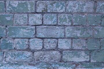 green brick wall,