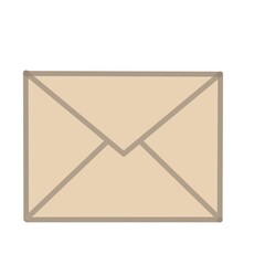 letter icon illustration. color paper letter.