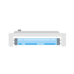 Fluorescent lamp. Blue light bulb. Flat design. Lighting device