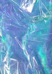 Icy colors combination on foil  background. Minimal abstract frosty flat lay concept. Creative modern texture.