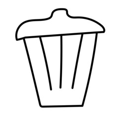 garbage container. garbage bin. vector hand drawn doodle element