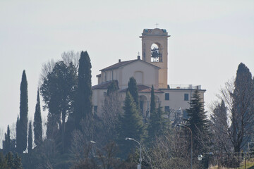 Il Santuario della Beata Vergine del Carmelo sul punto più alto della collina di Montevecchia in...