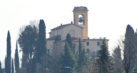 Il Santuario della Beata Vergine del Carmelo sul punto più alto della collina di Montevecchia in...