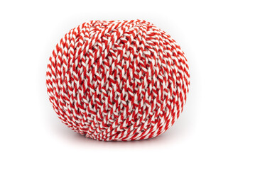 A ball of red and white cord. Decorating thread.